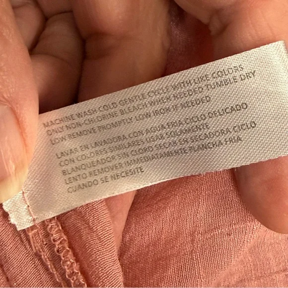 Madison Dusty Pink Lace Sleeve Blouse Boho Lightweight Top Size Large Chic - Picture 9 of 10